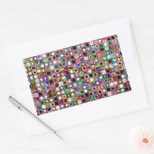 Funky Mosaikfliesen-Muster mit Jewel Tones Rechteckiger Aufkleber (Umschlag)