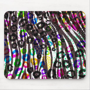 Funky Multi-Tierdruckschema in hellen Farben Mousepad