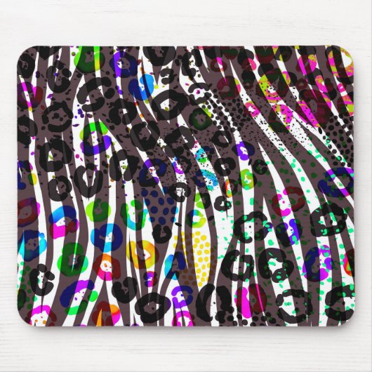 Funky Multi-Tierdruckschema in hellen Farben Mousepad (Vorne)
