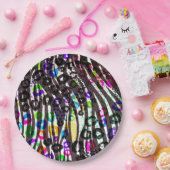 Funky Multi-Tierdruckschema in hellen Farben Pappteller (Party)