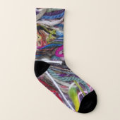 Funky Multicolored Wool Socken (Links - Innen)
