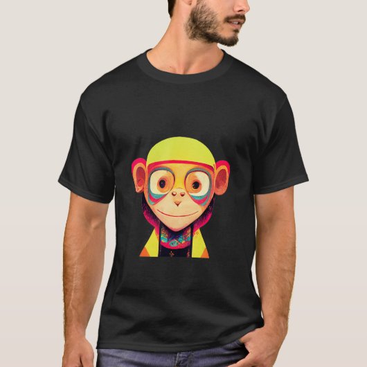 Funky Munky Girl Space Pilot Monkey T-Shirt (Vorderseite)