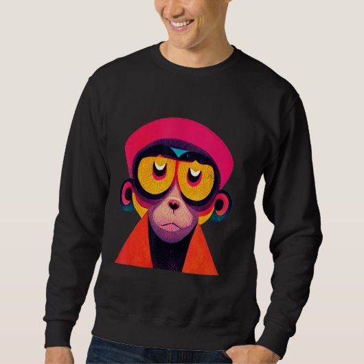 Funky Munky Hipster Monkey Sweatshirt (Vorderseite)