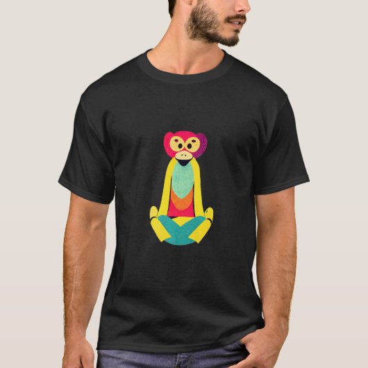 Funky Munky Sitting Monkey Design Premium T-Shirt (Vorderseite)