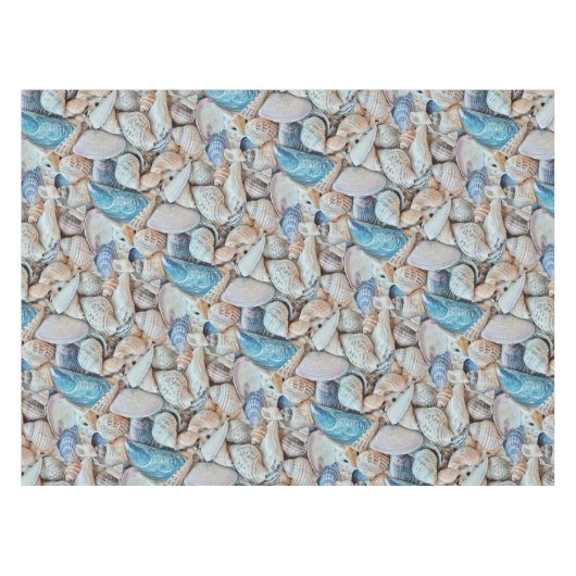 Funky Muscheln Holiday Seaside Pattern Tischdecke (Vorderseite (Horizontal))