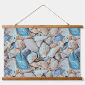 Funky Muscheln Holiday Seaside Pattern Wandteppich Mit Holzrahmen (Vorne)