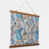 Funky Muscheln Holiday Seaside Pattern Wandteppich Mit Holzrahmen (Gewinkelt)