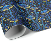 Funky Mushroom - Groovy Retro Wrapping Paper Geschenkpapier (Rolleneckpunkt)