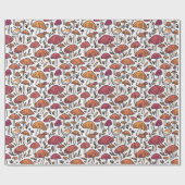 Funky Mushroom Pattern Earth Tones Geschenkpapier (Flach)