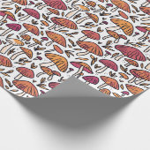 Funky Mushroom Pattern Earth Tones Geschenkpapier (Ecke)