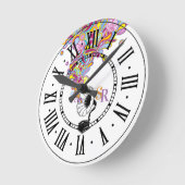 Funky Music Gramophon | Retro Runde Wanduhr (Winkel)