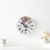 Funky Music Gramophon | Retro Runde Wanduhr (Zuhause)