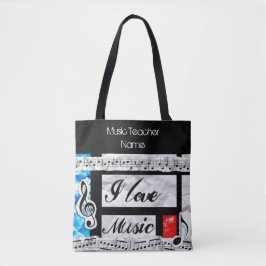 Funky Music Teacher Tasche Personalisiert