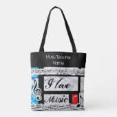 Funky Music Teacher Tasche Personalisiert (Rückseite)