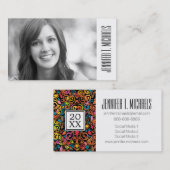 Funky Muster des Foto-Abschlusses | Telefonnummerkarte (Vorne/Hinten)