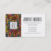 Funky Muster des Foto-Abschlusses | Telefonnummerkarte (Rückseite)