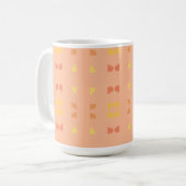 Funky Muster Pfirsich Gelb Kaffeetasse (Vorderseite Links)