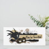 Funky mutige Grunge-Maskerade-Party Einladung (Stehend Vorderseite)