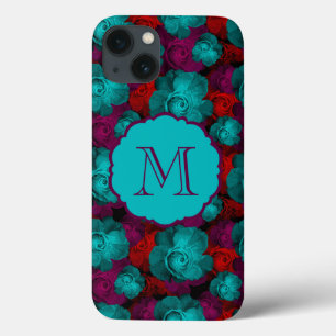Funky mutiges Rosen-Muster-Monogramm Case-Mate iPhone Hülle