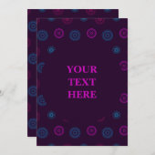 Funky Neon Circle Pattern Einladung (Vorne/Hinten)