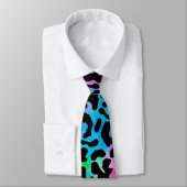 Funky Neon Colorful Leopard Print Krawatte (Gebunden)