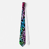 Funky Neon Colorful Leopard Print Krawatte (Vorderseite)