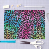 Funky Neon Colorful Leopard Print Seidenpapier (Handwerk)