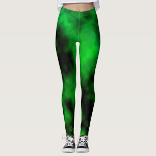 Funky Neon Green Emerald Halloween Abstrakt Leggings