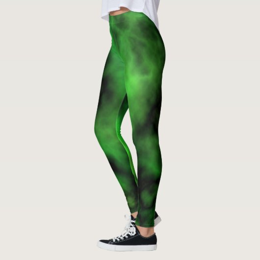 Funky Neon Green Emerald Halloween Abstrakt Leggings (Links)