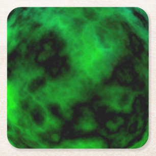 Funky Neon Green Emerald Halloween Abstrakt Rechteckiger Pappuntersetzer