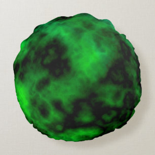 Funky Neon Green Emerald Halloween Abstrakt Rundes Kissen