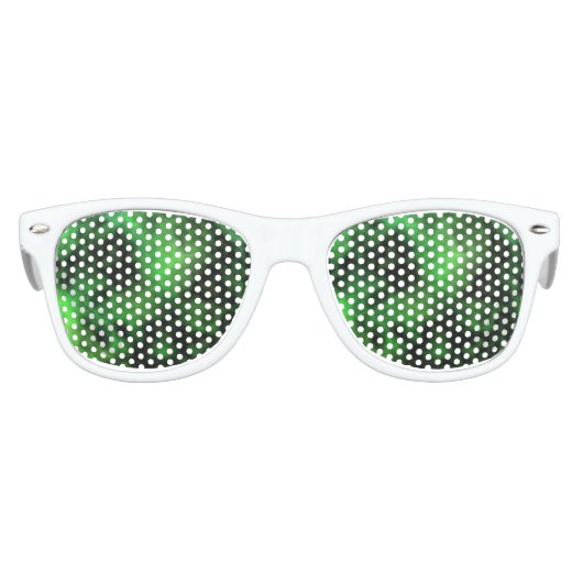 Funky Neon Green Emerald Halloween Abstrakt Sonnenbrille (Vorderseite)