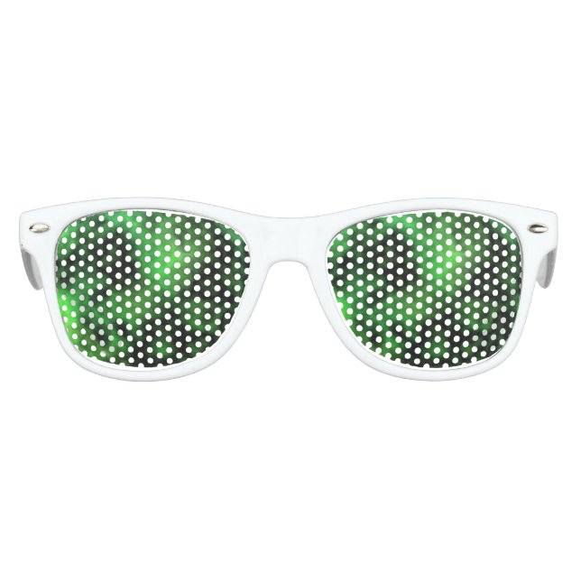 Funky Neon Green Emerald Halloween Abstrakt Sonnenbrille (Vorderseite)
