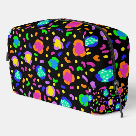 Funky Neon Leopard Toilettentasche Waschbeutel (Rechte Ecke)