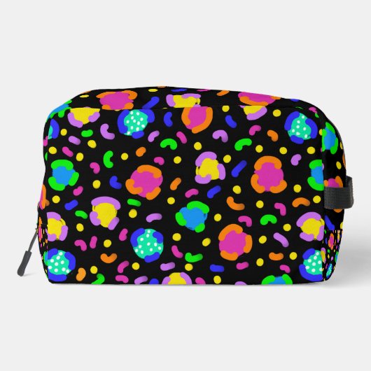 Funky Neon Leopard Toilettentasche Waschbeutel (Rückseite)