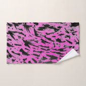 Funky Neon Pink und Black Print Badhandtuch Set (Handtuch)