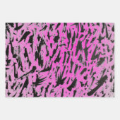Funky Neon Pink und Black Print Geschenkpapier Set (Vorderseite 3)