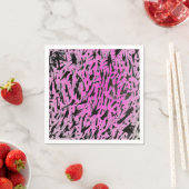 Funky Neon Pink und Black Print Serviette (Beispiel)