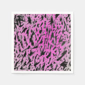 Funky Neon Pink und Black Print Serviette (Vorderseite)
