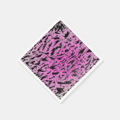 Funky Neon Pink und Black Print Serviette (Ecke)