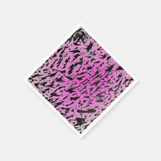 Funky Neon Pink und Black Print Serviette (Ecke)