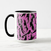 Funky Neon Pink und Black Print Tasse (Links)