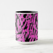 Funky Neon Pink und Black Print Tasse (Zentrum)