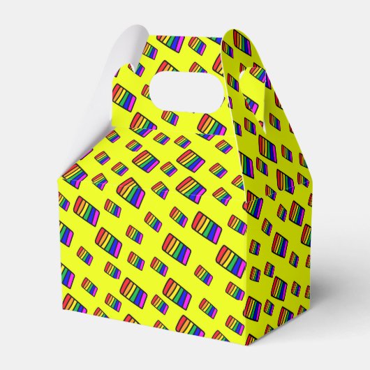 Funky Neon Rainbow Block Pattern Geschenkschachtel (Vorderseite)