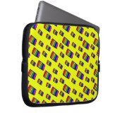 Funky Neon Rainbow Block Pattern Laptopschutzhülle (Vorne Rechts)