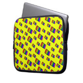 Funky Neon Rainbow Block Pattern Laptopschutzhülle (Vorderseite Links)