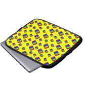 Funky Neon Rainbow Block Pattern Laptopschutzhülle (Vorne Knopf)