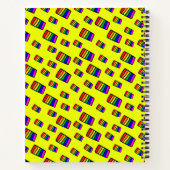 Funky Neon Rainbow Block Pattern Notizblock (Rückseite)