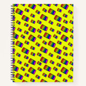 Funky Neon Rainbow Block Pattern Notizblock (Vorderseite)