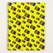 Funky Neon Rainbow Block Pattern Planer (Vorderseite)
